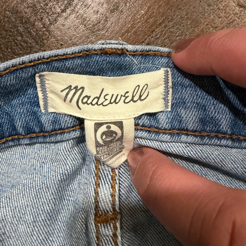 Madewell High Rise Blue Distressed Jeans - Picture 3 of 3